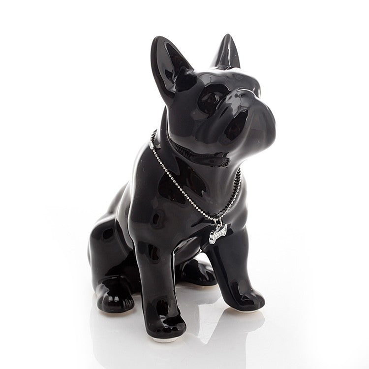 Heeling French Bulldog Ceramic Statue