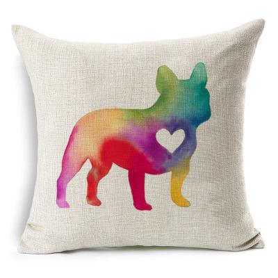 Watercolor With Love French Bulldog Pillow Cover